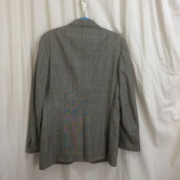 Vintage 90s Polo University Gray Blazer Sport Coat 2 Button 100% Wool 42L - Picture 5 of 7